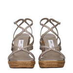 Jimmy Choo Gray Leather Wedges Sandals