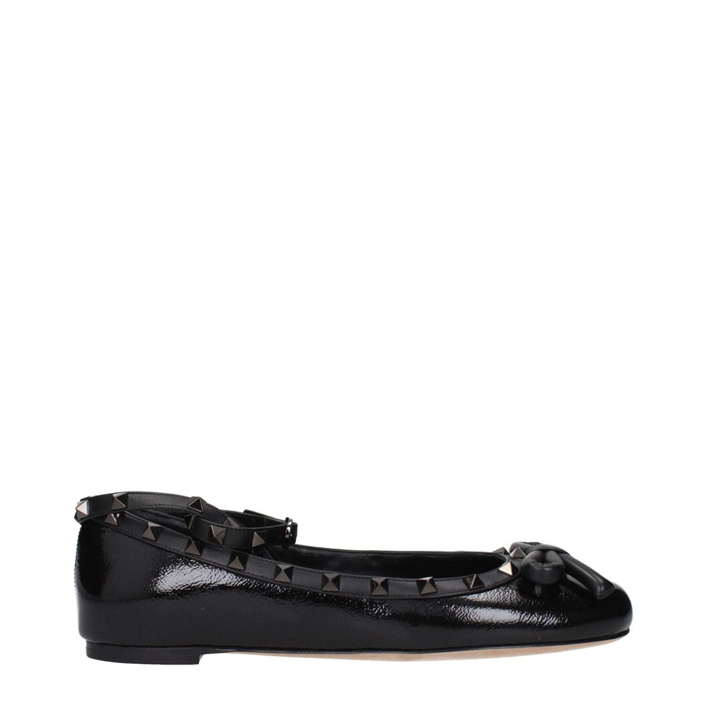 Valentino Garavani Black Leather Ballet Flats VA-15268620206345-EU38.5/US8.5