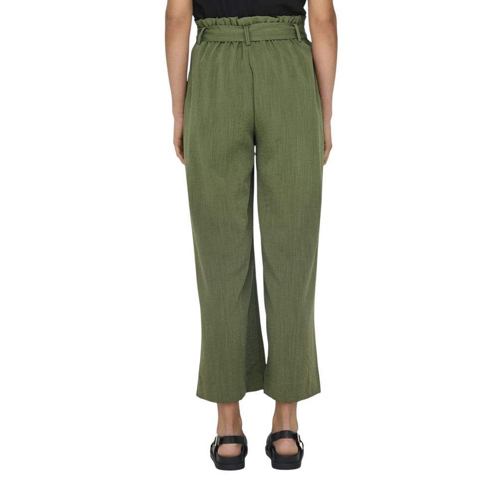 Only Green Viscose Casual Pants