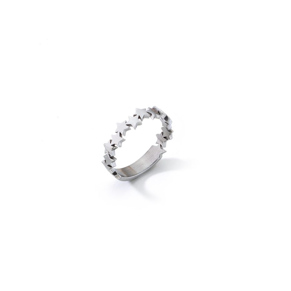 AN JEWELS JEWELRY Mod. ADC.R02S-7 silver star-shaped ring on white background
