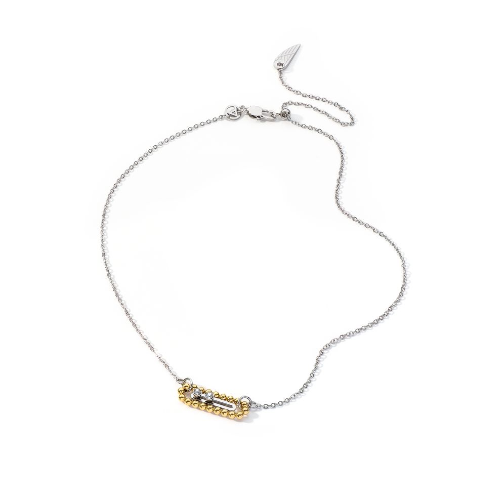 AN JEWELS JEWELRY Mod. AL.NSOK01SYC delicate gold and silver necklace