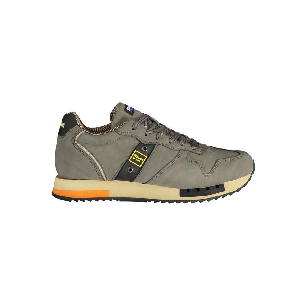 Blauer Gray Polyethylene Men SneakerStride into the world of high-fashion with the Blauer experience. These impeccably designed sports shoes will put a spring in your step with their dynamic laces and striking contrasting details. The convenience of a rem