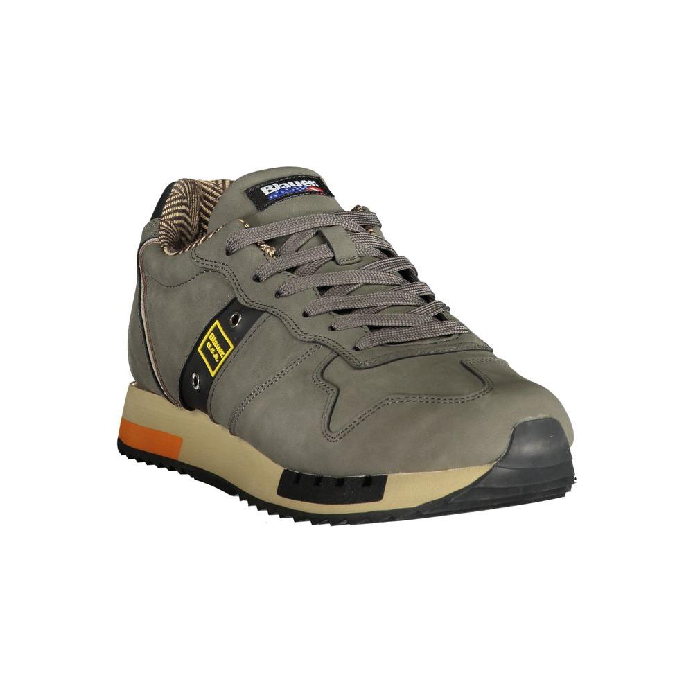 Blauer Gray Polyethylene Men SneakerStride into the world of high-fashion with the Blauer experience. These impeccably designed sports shoes will put a spring in your step with their dynamic laces and striking contrasting details. The convenience of a rem