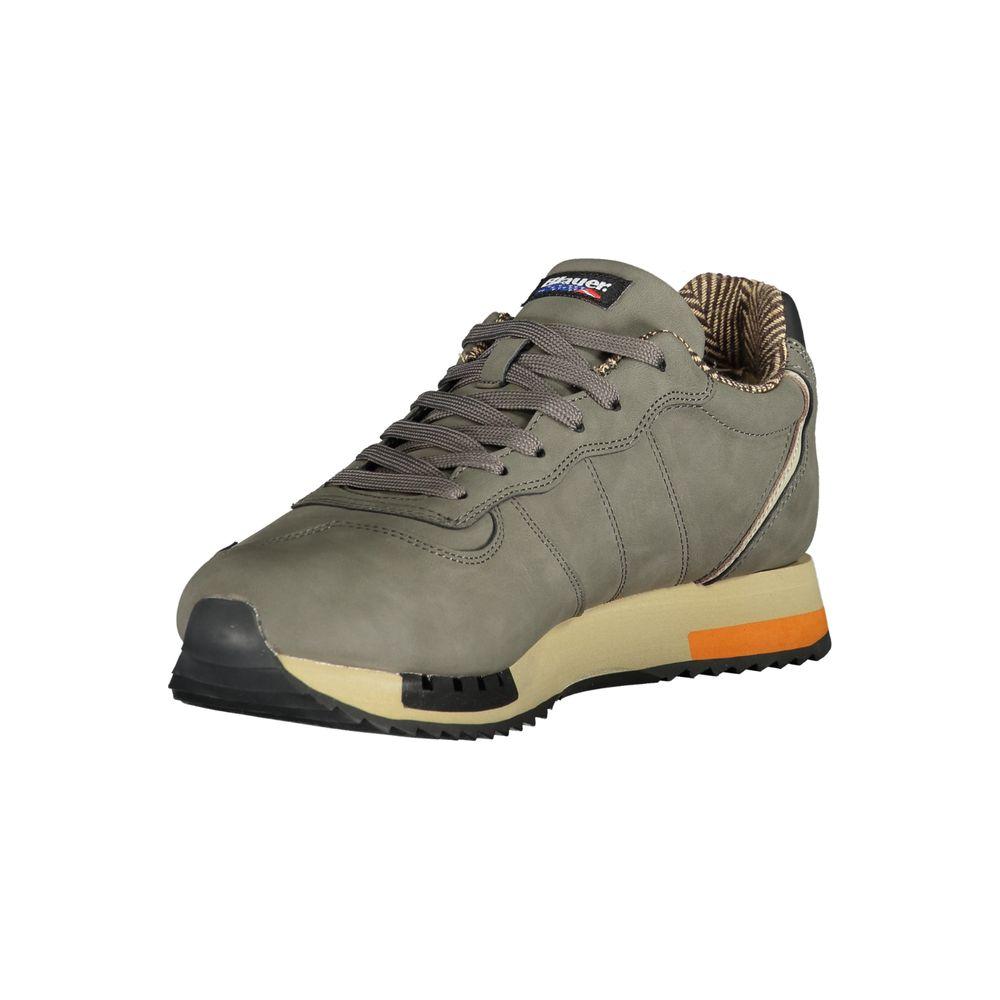 Blauer Gray Polyethylene Men SneakerStride into the world of high-fashion with the Blauer experience. These impeccably designed sports shoes will put a spring in your step with their dynamic laces and striking contrasting details. The convenience of a rem
