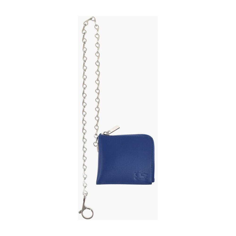 Burberry Burberry Leather Wallet with Silver-Tone Chain BUP640128GD 1728,74866327712,Bags,Blue,Burberry,Men,Men - Bags,New with tags,Wallets - Men - Bags
