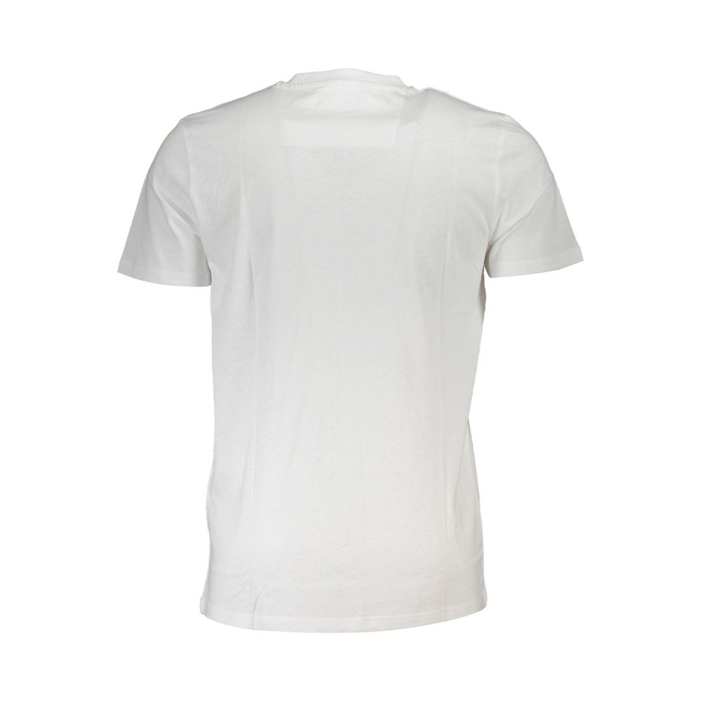 Alt Tag: Back view of Cavalli Class White Cotton T-Shirt, short sleeve, crew neck, logo print