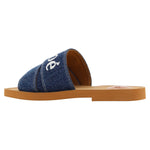 Chloé Chloé Sumptuous Cotton Woody Slide Sandals in Denim Blue 7614027013221 1728,67466920096,Blue,Chloé,EU37/US7,New with tags,Sandals - Women - Shoes,Women