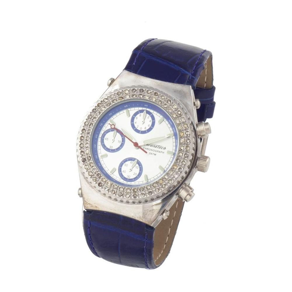 Chronotech Blue Leather Watch 1728,Blue,Chronotech,New with tags,Watches for Women - Watches,Women Chronotech CHCT7284S03AC