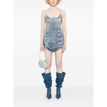 Diesel Tencel denim mini dress with fringes A189640CMBP01-P25