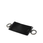 Dolce & Gabbana Black Leather Logo Embossed Lanyard Card Holde Wallet SMY11041