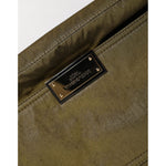 Dolce & Gabbana Dark Green Nylon Logo Plaque Shoulder Strap Borse Bag BAG4666