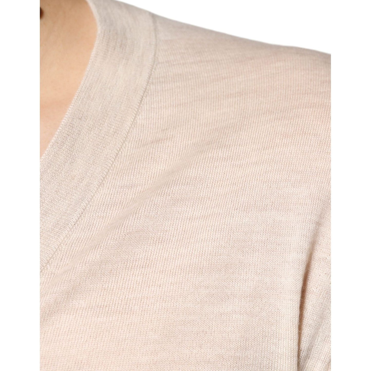 Dolce & Gabbana Beige Cashmere Button Down Cardigan Sweater TSH87069-44