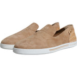 Dolce & Gabbana Beige Suede Caiman Loafers Slippers Shoes MV6246-42