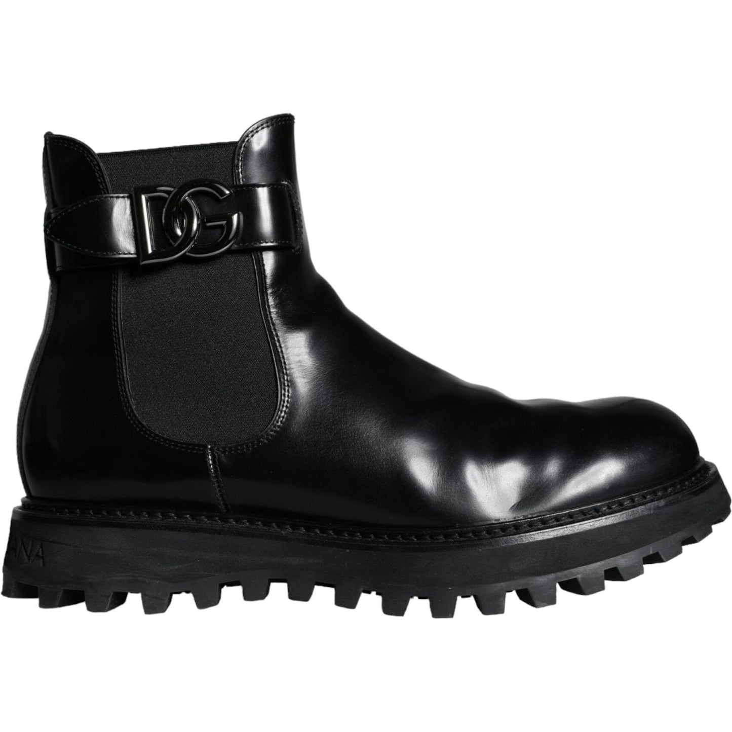 Dolce & Gabbana Black Belted DG Logo Men Chelsea Boots Shoes MV5837-44