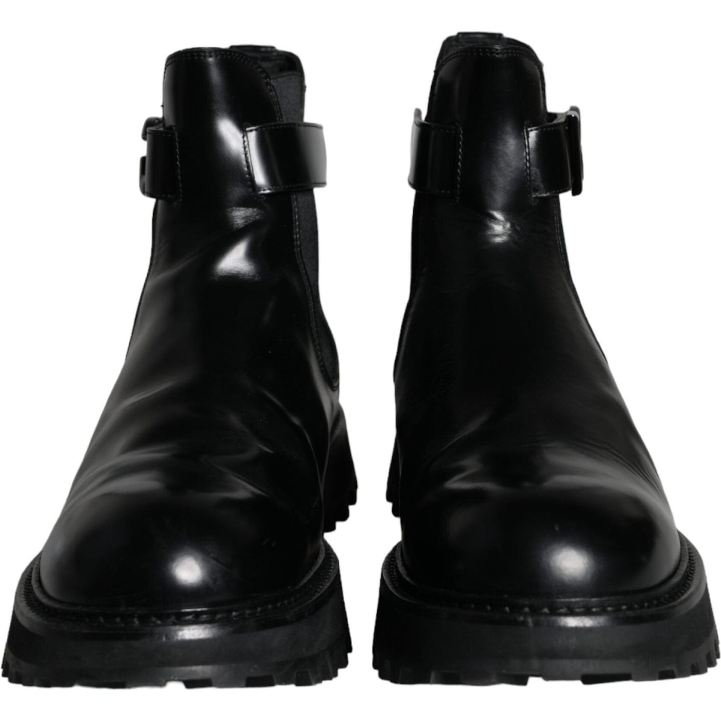 Dolce & Gabbana Black Belted DG Logo Men Chelsea Boots Shoes MV5837-44
