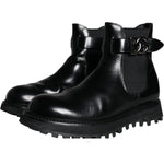 Dolce & Gabbana Black Belted DG Logo Men Chelsea Boots Shoes MV5837-44
