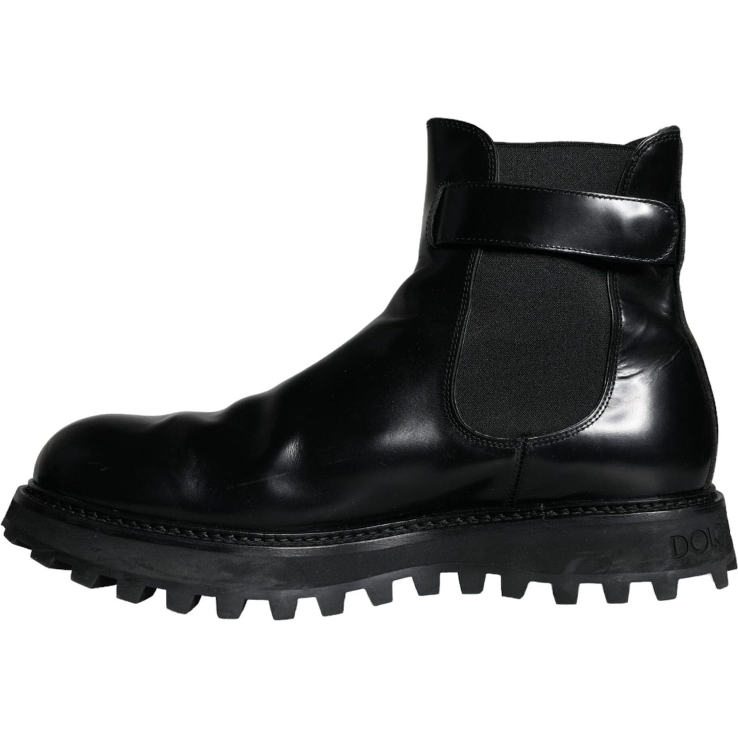 Dolce & Gabbana Black Belted DG Logo Men Chelsea Boots Shoes MV5837-44