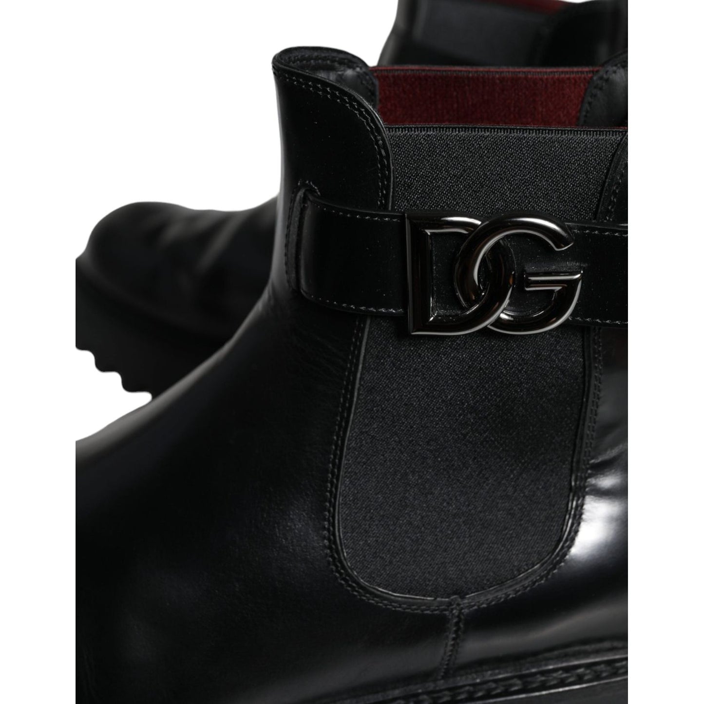 Dolce & Gabbana Black Belted DG Logo Men Chelsea Boots Shoes MV5837-44
