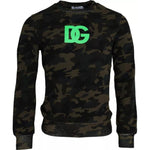 Dolce & Gabbana Black Camouflage Crew Neck Pullover Sweater TSH86488-44