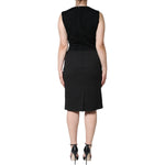 Dolce & Gabbana Black Cotton Sheath Knee Length Dress DR281249-48