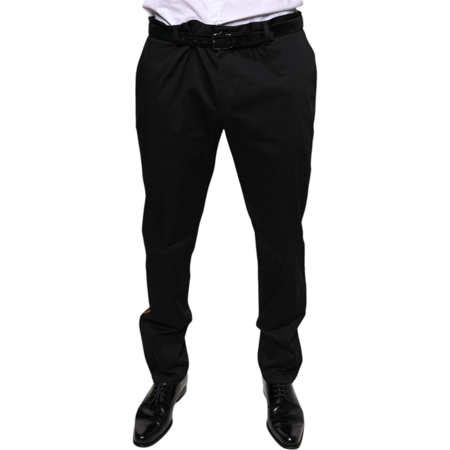 Dolce & Gabbana Black Cotton Stretch Skinny Men Dress Pants PAN75581-56