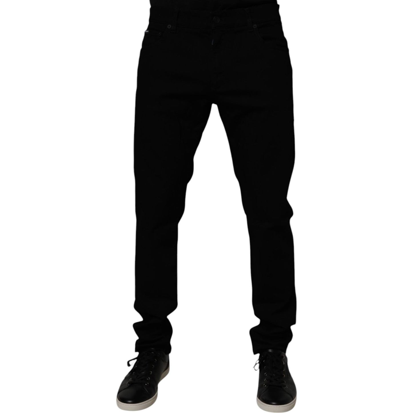 Dolce & Gabbana Black Cotton Stretch Slim Fit Men Denim Jeans PAN75191-52