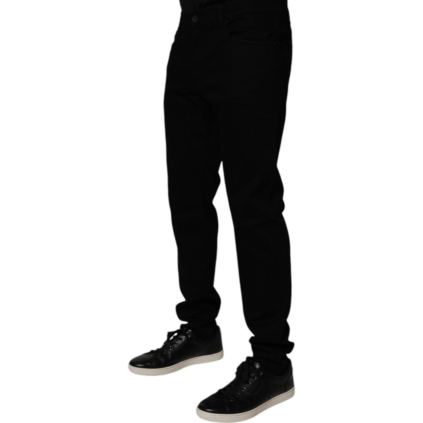 Dolce & Gabbana Black Cotton Stretch Slim Fit Men Denim Jeans PAN75191-52