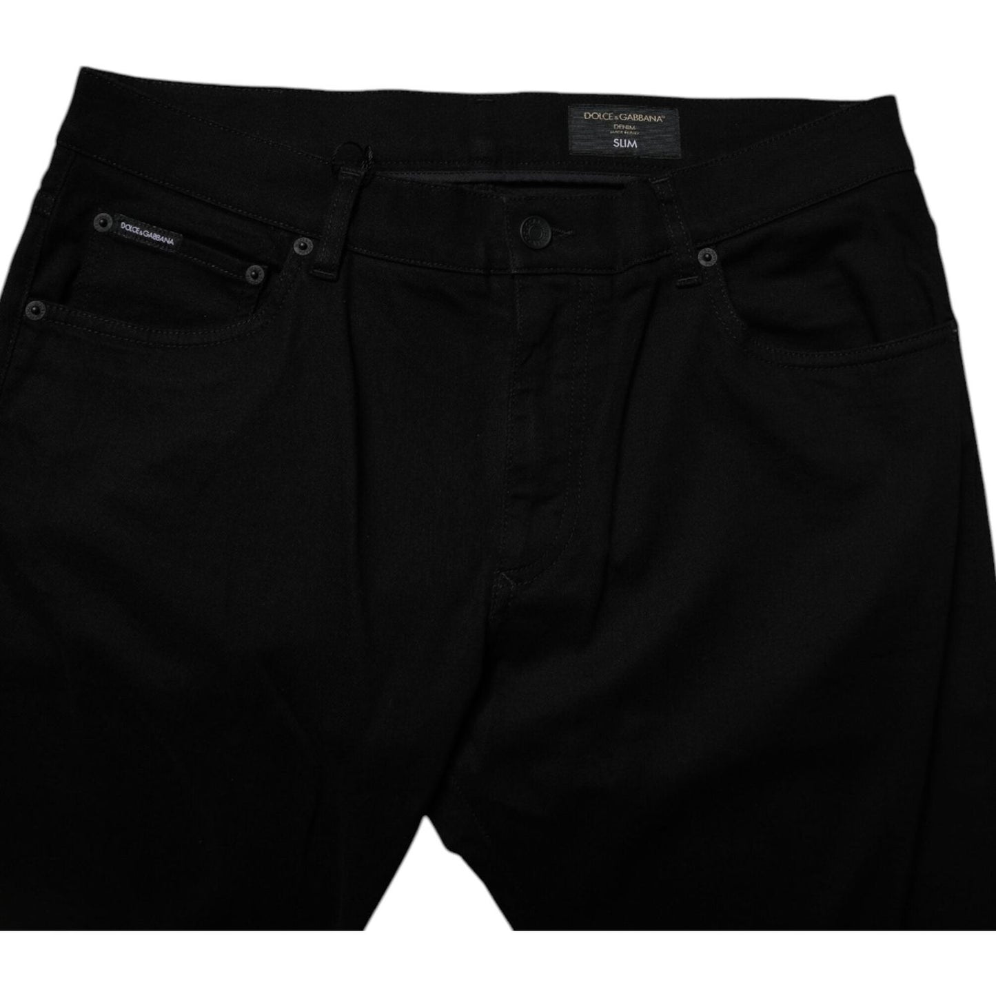 Dolce & Gabbana Black Cotton Stretch Slim Fit Men Denim Jeans PAN75191-52