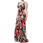 Dolce & Gabbana Black Floral Silk Sleeveless Long Gown Dress DR281267-42