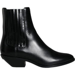 Dolce & Gabbana Black Leather Ankle Boots Booties Shoes LA11479-37
