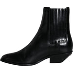 Dolce & Gabbana Black Leather Ankle Boots Booties Shoes LA11479-37