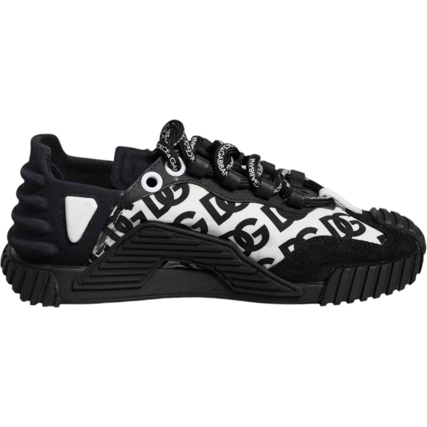 Dolce & Gabbana Black Logo Lace Up Low Top NS1 Sneakers Shoes LA11784-35.5