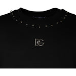 Dolce & Gabbana Black Logo Stud Pullover Sweatshirt Sweater 1728,67345645728,Black,Dolce & Gabbana,IT54 | XL,Material: 100% Cotton,Men,Preowned / Defect,Sweaters - Men - Clothing Dolce & Gabbana TSH87008-54