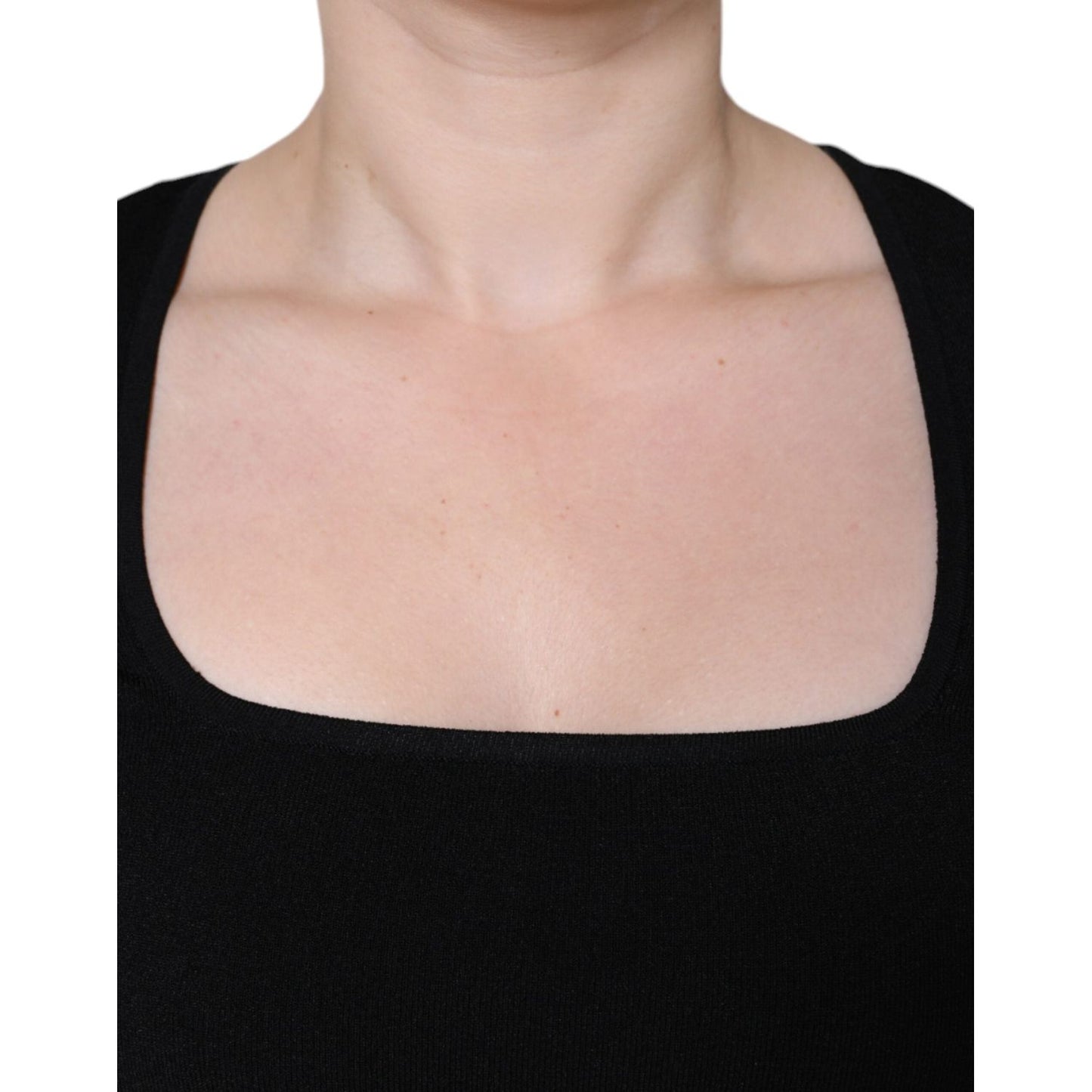 Dolce & Gabbana Black Long Sleeves Blouse Square Neck Top TSH86603-40
