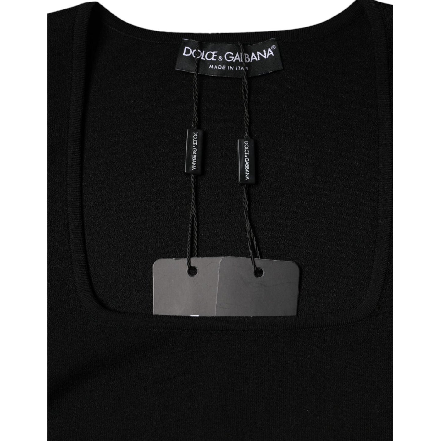Dolce & Gabbana Black Long Sleeves Blouse Square Neck Top TSH86603-40