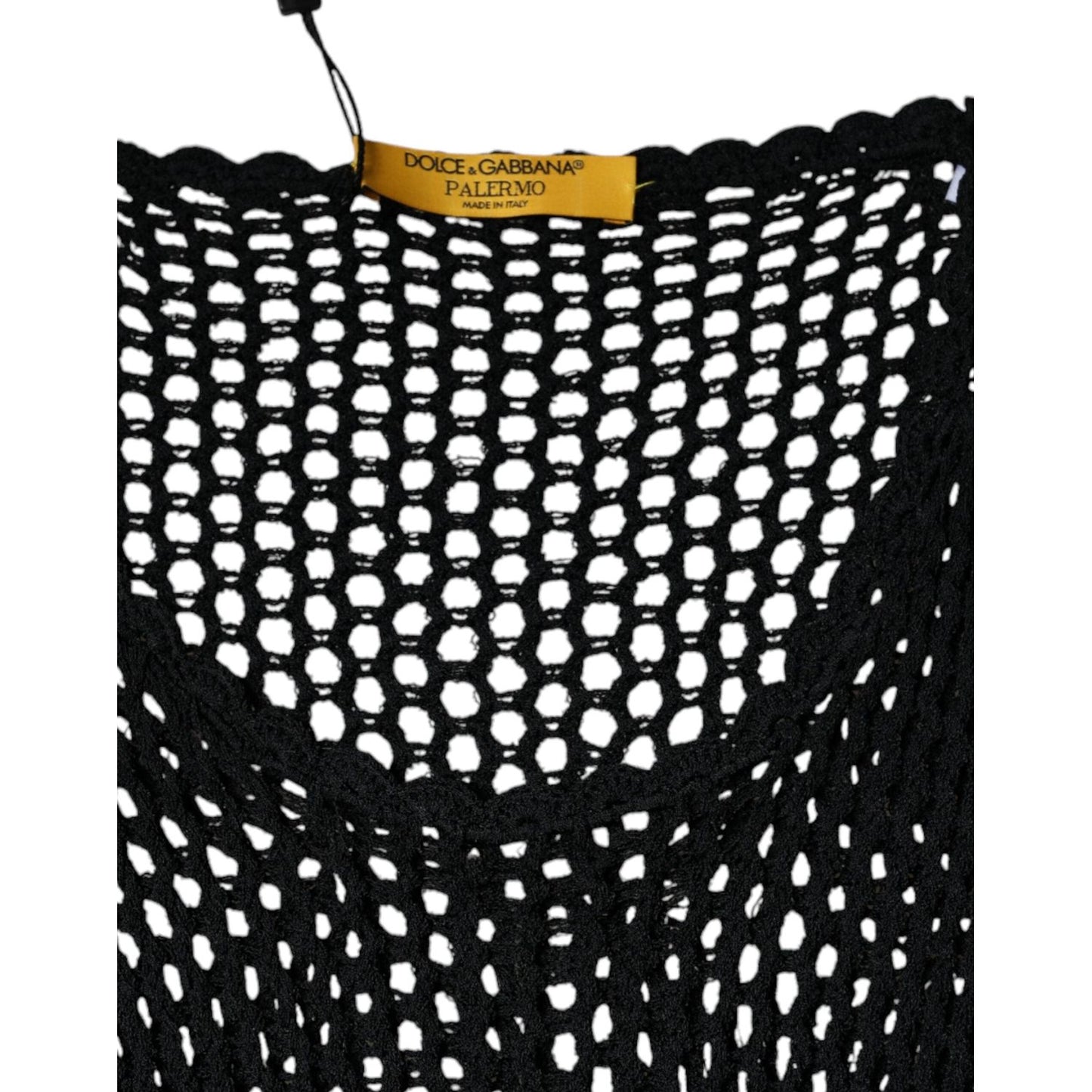 Dolce & Gabbana Black Mesh See Through Sleeveless Tank Top TSH86618-40