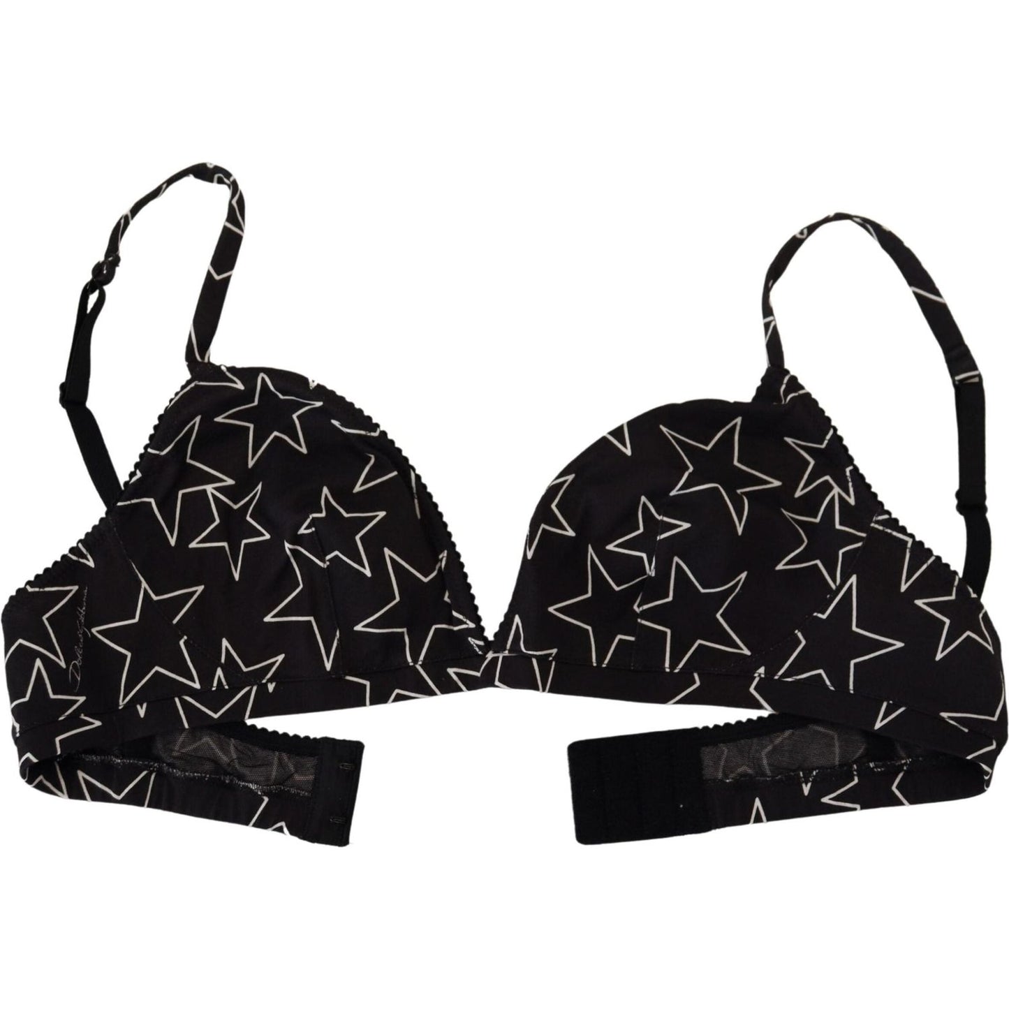 Dolce & Gabbana Black Millennials Star Non Wire Cotton Bra Underwear BIK1607-3