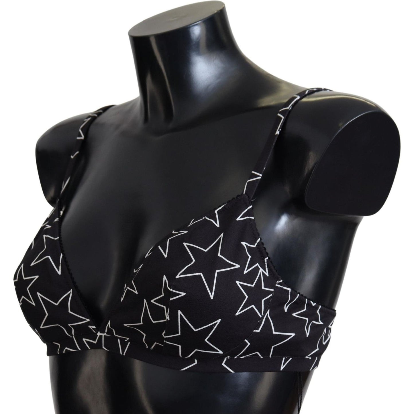Dolce & Gabbana Black Millennials Star Non Wire Cotton Bra Underwear BIK1607-3
