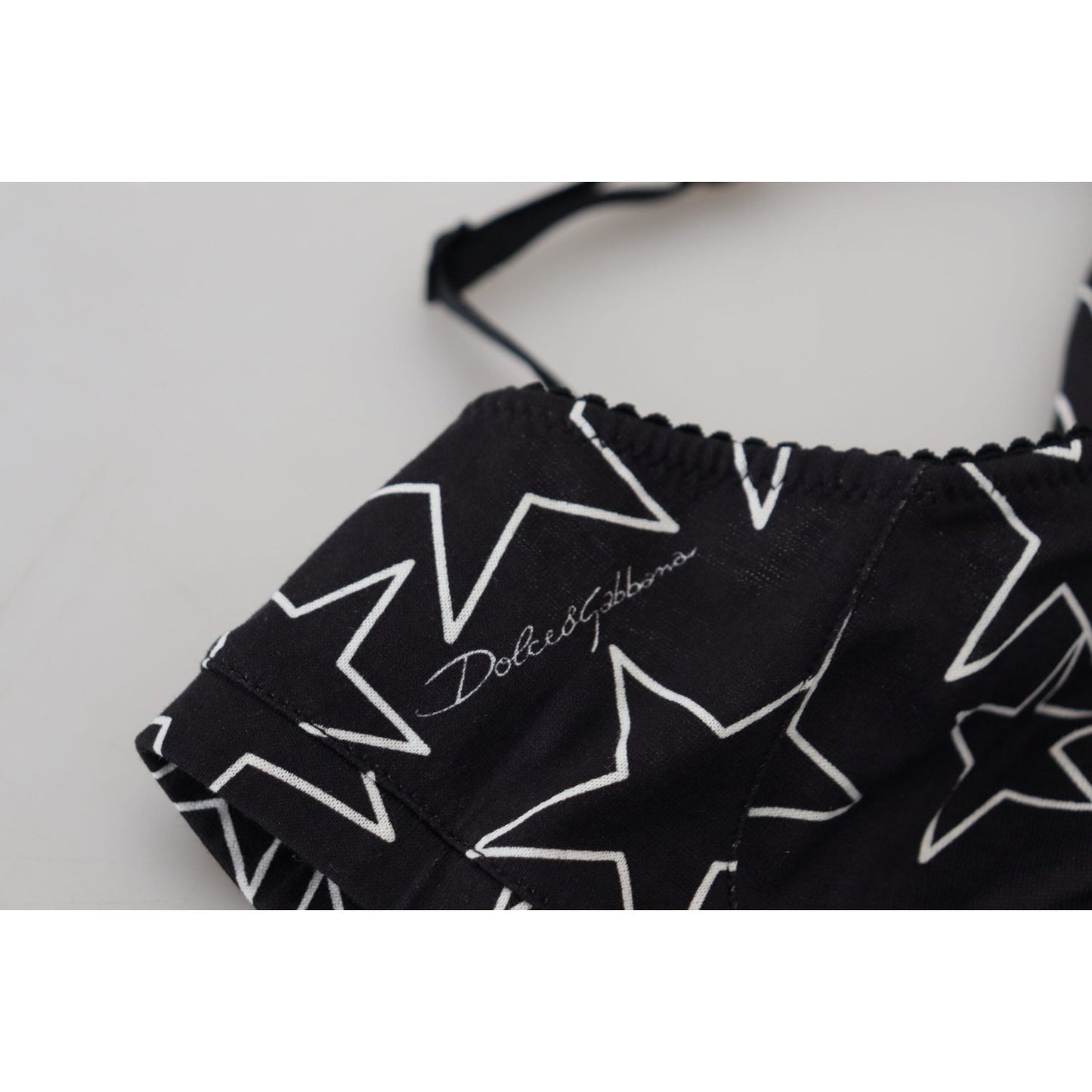 Dolce & Gabbana Black Millennials Star Non Wire Cotton Bra Underwear BIK1607-3