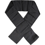 Dolce & Gabbana Black Polka Dots Silk Skinny Neck Wrap Scarf MS7301