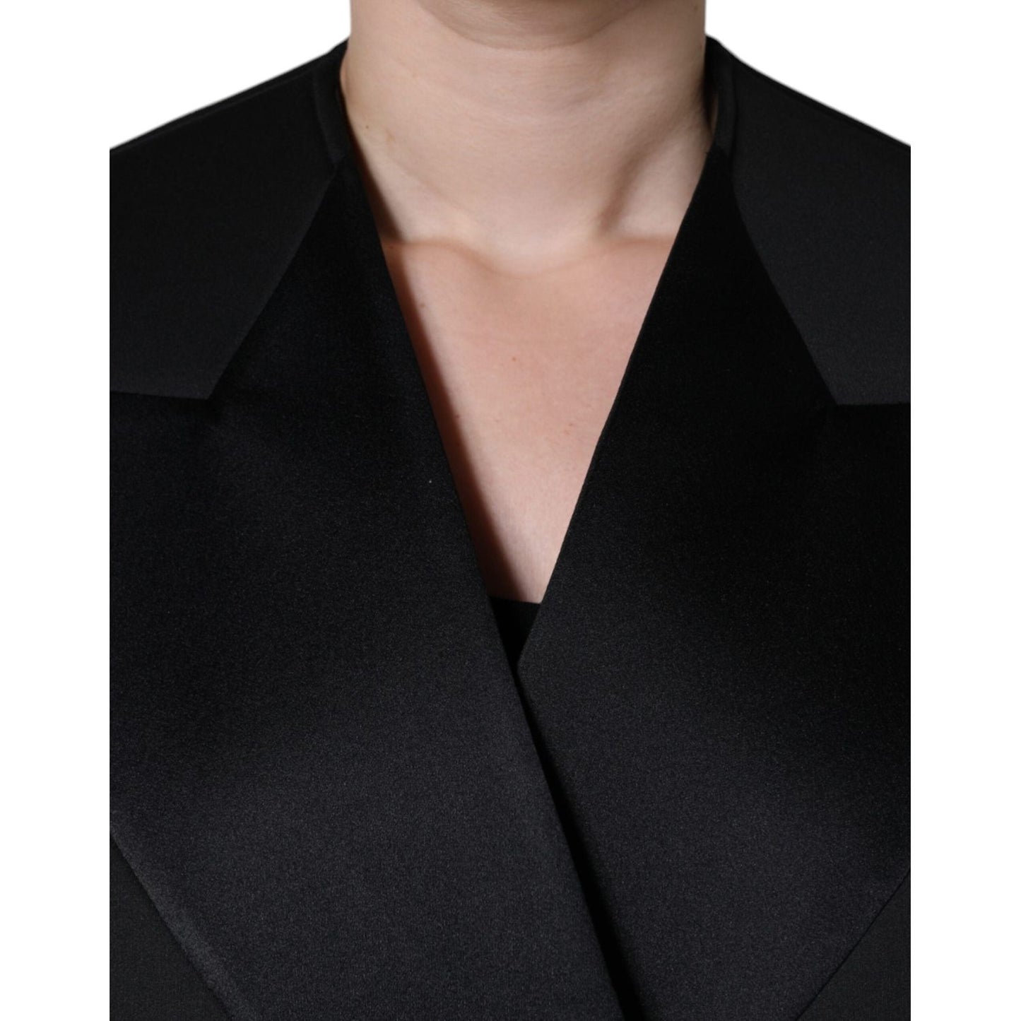 Dolce & Gabbana Black Polyester Double Breasted Coat Jacket JKT4174-44