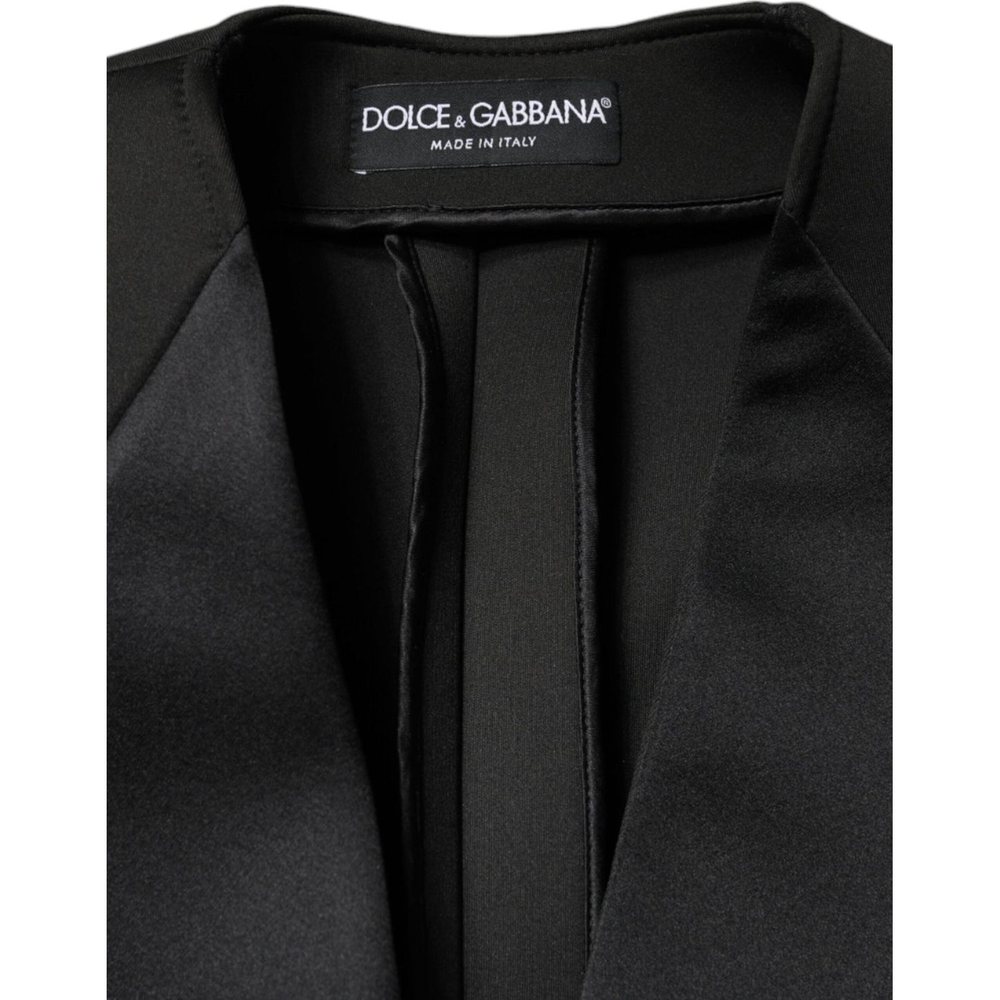 Dolce & Gabbana Black Polyester Double Breasted Coat Jacket JKT4174-44