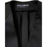 Dolce & Gabbana Black Polyester Double Breasted Coat Jacket JKT4174-44