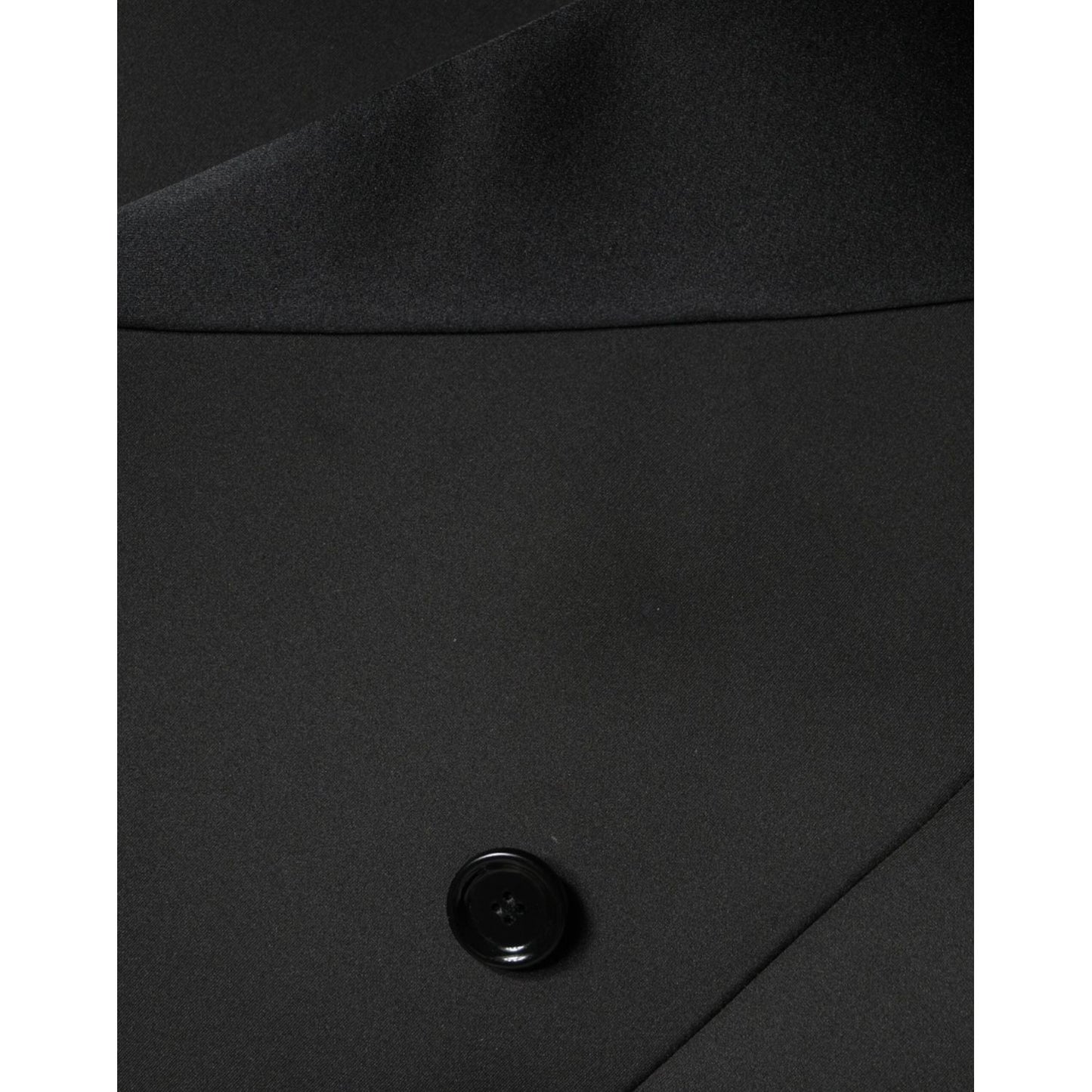 Dolce & Gabbana Black Polyester Double Breasted Coat Jacket JKT4174-44