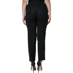 Dolce & Gabbana Black Polyester High Waist Tapered Pants PAN71278-48
