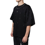Dolce & Gabbana Black Polyester Necklace Embellished T-shirt TSH86644-48