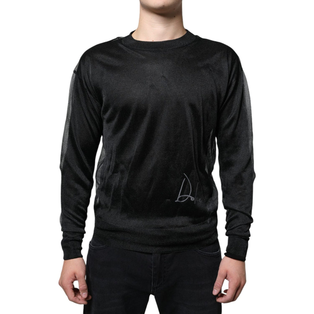 Dolce & Gabbana Black Polyester Pullover Sweatshirt Sweater TSH87129-44