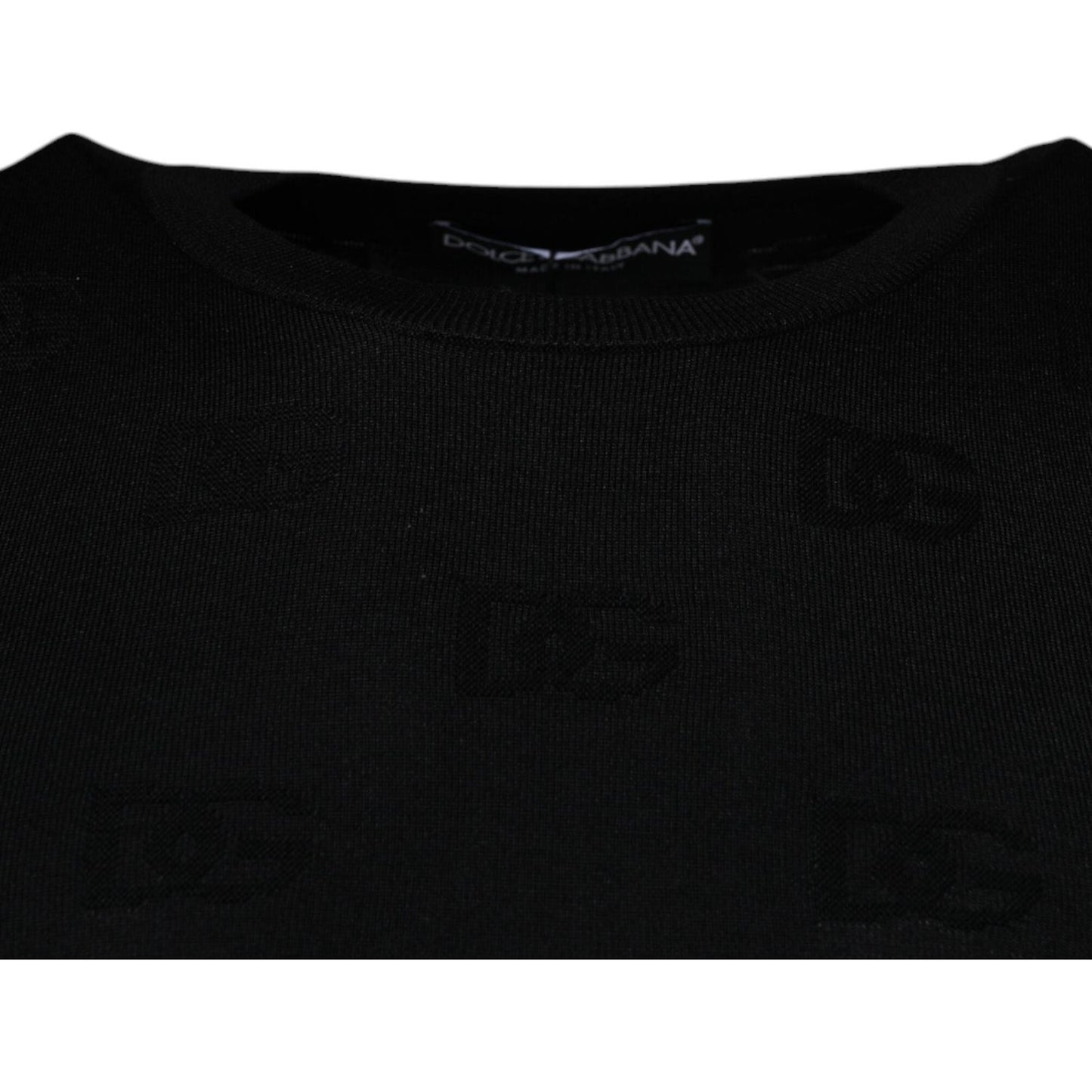 Dolce & Gabbana Black Silk Round Neck Sleeveless T-shirt TSH87507-40