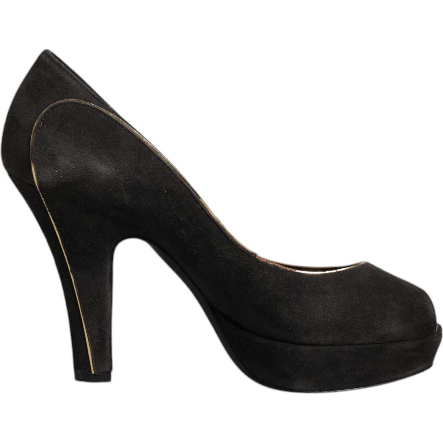 Dolce & Gabbana Black Suede Leather Platform Heels Pumps Shoes 1728,67345645728,Black,Dolce & Gabbana,EU38/US7.5,Material: 74% Goat Leather 26% Calf Leather,Preowned / Defect,Pumps - Women - Shoes,Shoes,Women,Women - Shoes Dolce & Gabbana LA11999-38