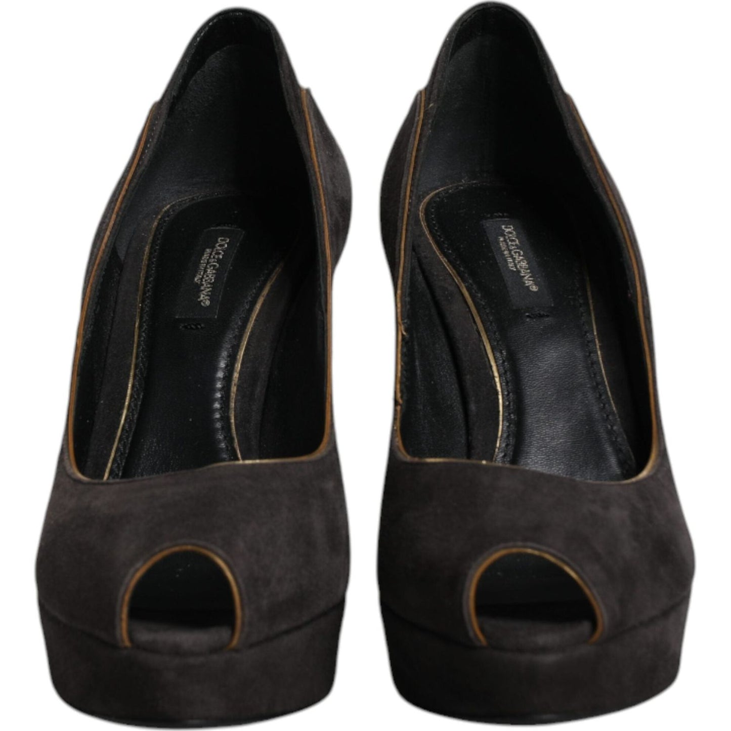 Dolce & Gabbana Black Suede Leather Platform Heels Pumps Shoes 1728,67345645728,Black,Dolce & Gabbana,EU38/US7.5,Material: 74% Goat Leather 26% Calf Leather,Preowned / Defect,Pumps - Women - Shoes,Shoes,Women,Women - Shoes Dolce & Gabbana LA11999-38